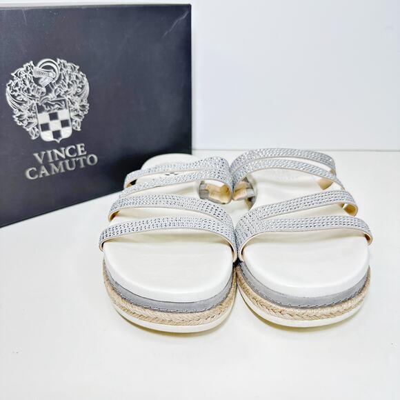 Vince Camuto Rallsan Strappy Rhinestone Sandal Cloudy Gray Women 6W - Picture 3 of 7